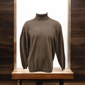 MEN'S BAGAZIO LONG SLEEVE BROWN 100% ACRYLIC TURTLENECK SWEATER. 2102Y4